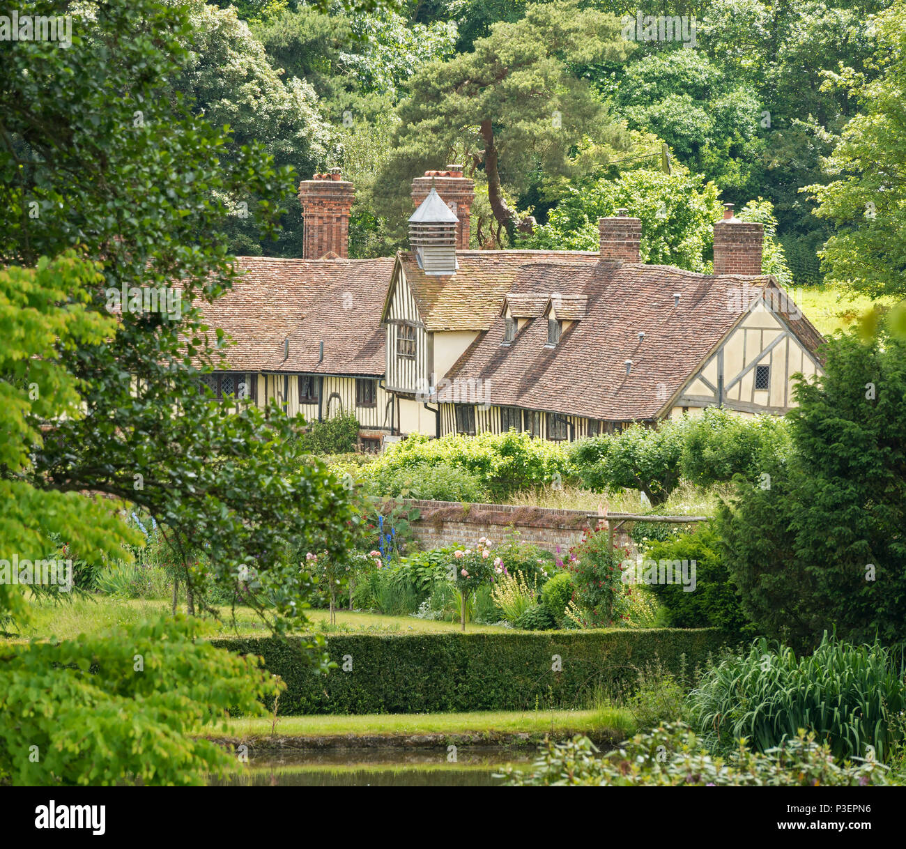 Mote Farm Cottages, Ightham Mote, Ivy Hatch, Sevenoaks, Kent, England, Großbritannien Stockfoto