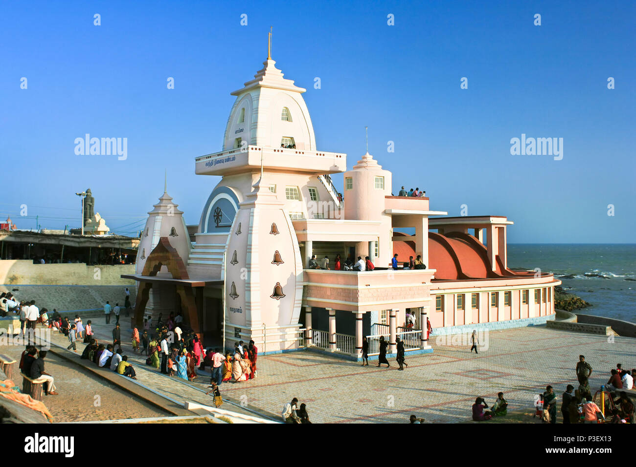 KANYAKUMARI, Indien - Januar 15: Gandhi Memorial, das verwendet wurde, um einige der Mahatma Asche zu speichern, bis sie im Meer imersed waren. 15. Januar. 2009, Stockfoto