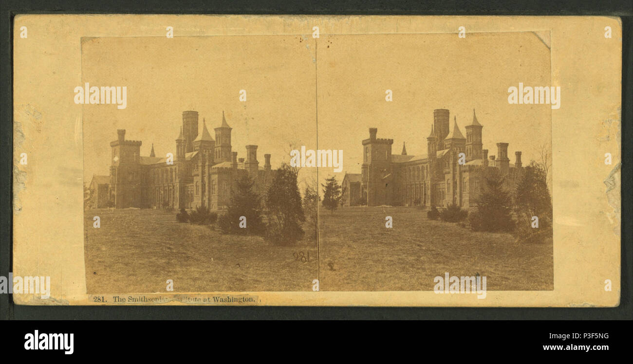 . Das Smithsonian Institute in Washington. Erstellt: 1860-1880. Abdeckung: 1860-1880. Quelle Impressum: 1860?-1880?. Digitale Element veröffentlicht 1-25 2006; 2-13-2009 aktualisiert. 321 Das Smithsonian Institute in Washington, von E.&amp; HT Anthony (Hart) Stockfoto