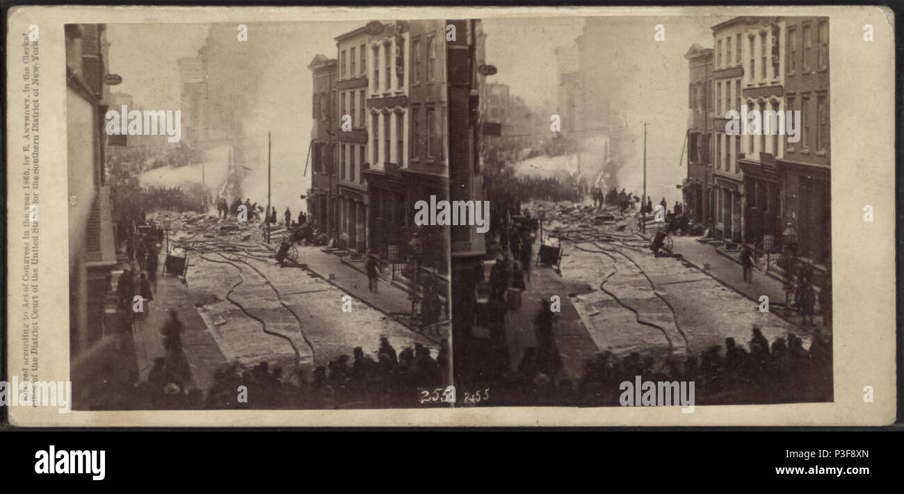 302 Die Verbrennung von Cyrus W. Felder, Lager in New York, von Robert N. Dennis Sammlung von stereoskopische Ansichten Stockfoto