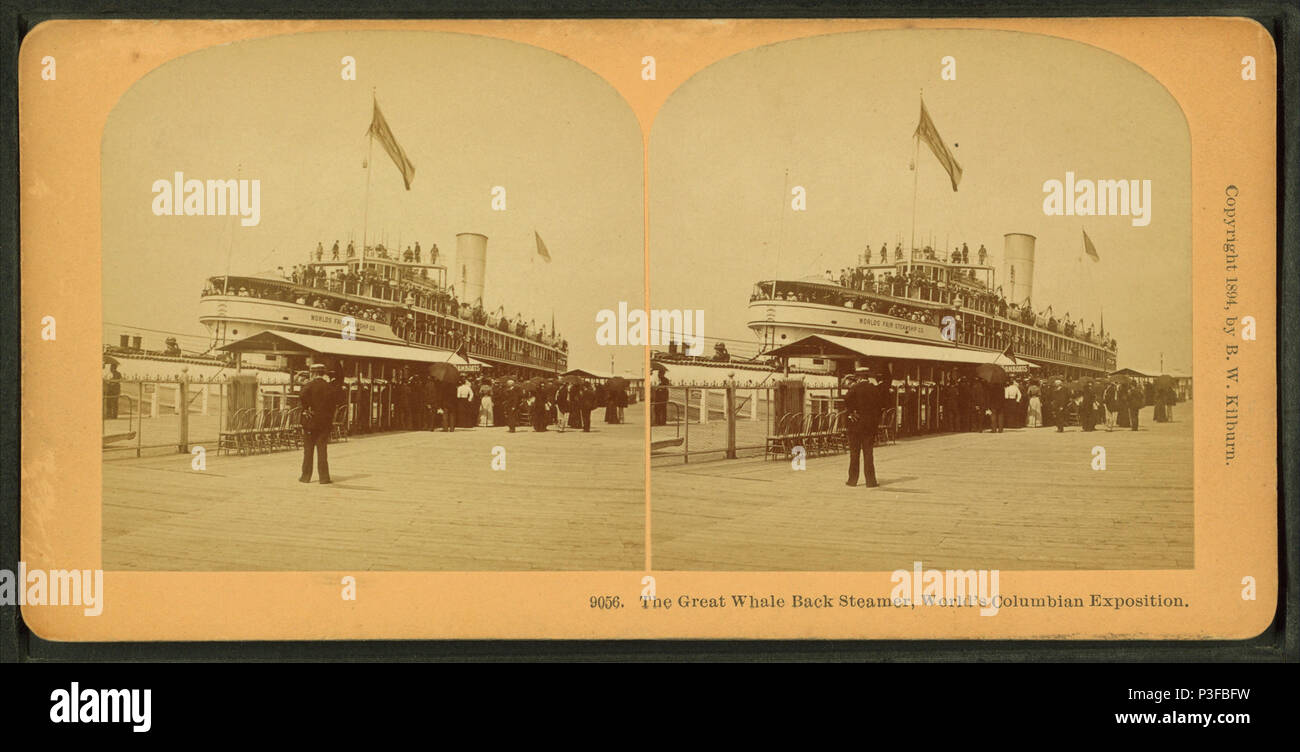 310 Die Wale zurück Dampfgarer, World's Columbian Exposition, von Kilburn, B. W. (Benjamin West), 1827-1909 Stockfoto