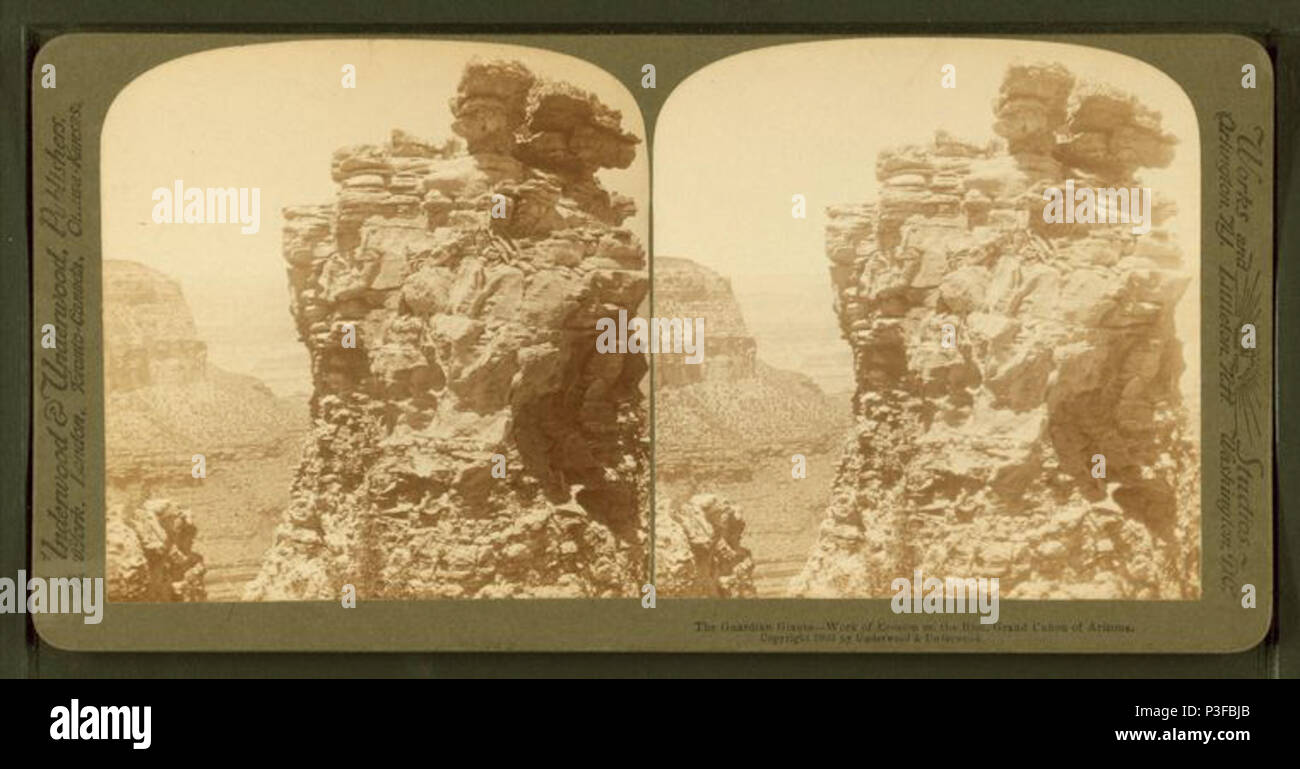 . Der Wächter Riesen-Arbeit der Erosion auf der Felge. Digitale Element veröffentlicht 00-11-2006; 2-12-2009 aktualisiert. 310 Der Wächter Riesen-Arbeit der Erosion auf der Felge, die von Underwood&amp; Underwood Stockfoto