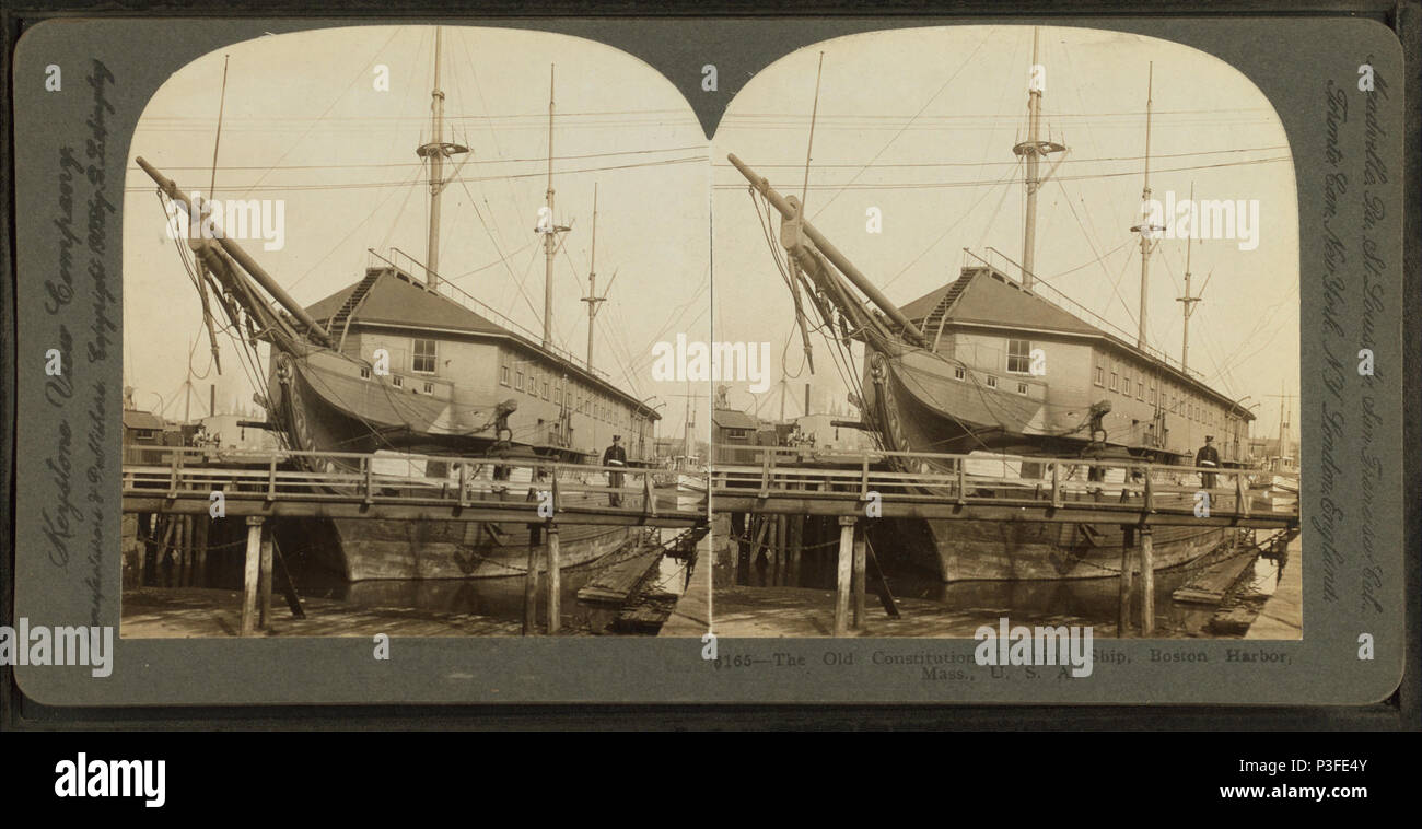 316 der alten Verfassung training Schiff, Hafen von Boston, Mass., USA, durch Keystone View Company Stockfoto