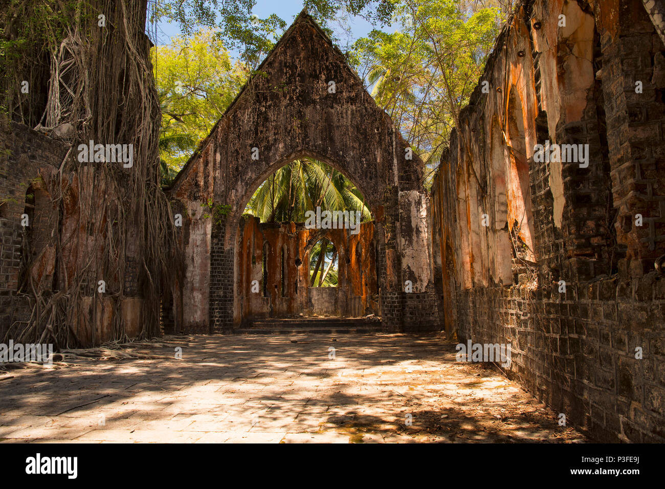 Presbyterianische Kirche, Ross Insel, Andaman Stockfoto