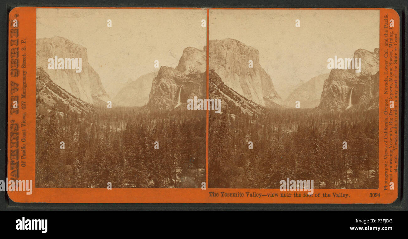 . Der Yosemite Valley, in der Nähe des Fußes auf das Tal. Alternative Titel: Watkins' Neue Serie, Nr. 3094. Veröffentlicht: 1879-1890. Abdeckung: 1879-1890. Quelle Impressum: San Francisco: 1861-1878?. Digitale Element veröffentlicht 6-2 2005; Aktualisiert im 7-21 2008. 327 Das Yosemite Valley, in der Nähe des Fußes auf das Tal, durch Watkins, Carleton E., 1829-1916 Stockfoto