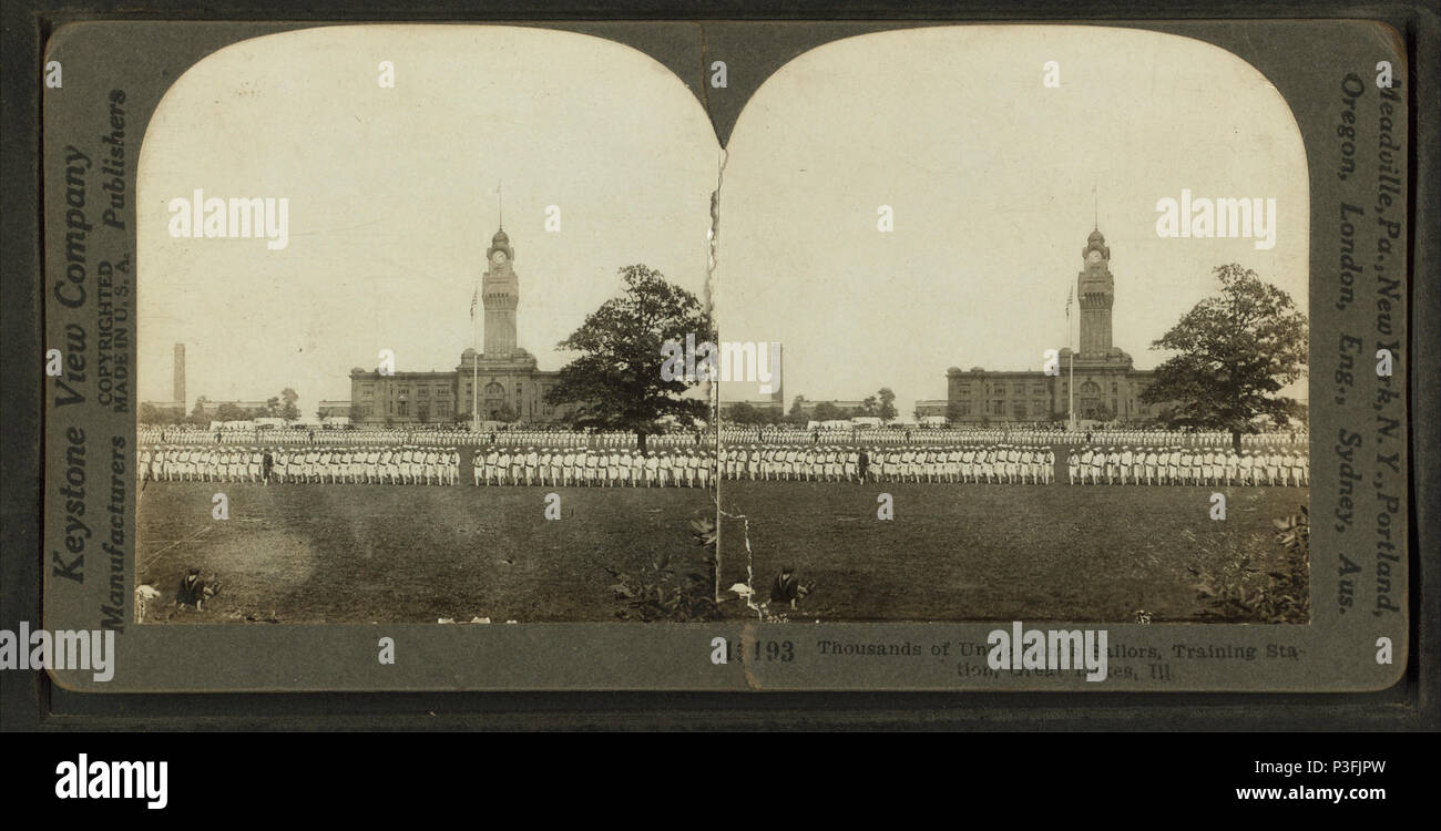 327 Tausende von Matrosen Uncle Sam's, Ausbildung Station, Great Lakes, krank, von Robert N. Dennis Sammlung von stereoskopische Ansichten Stockfoto