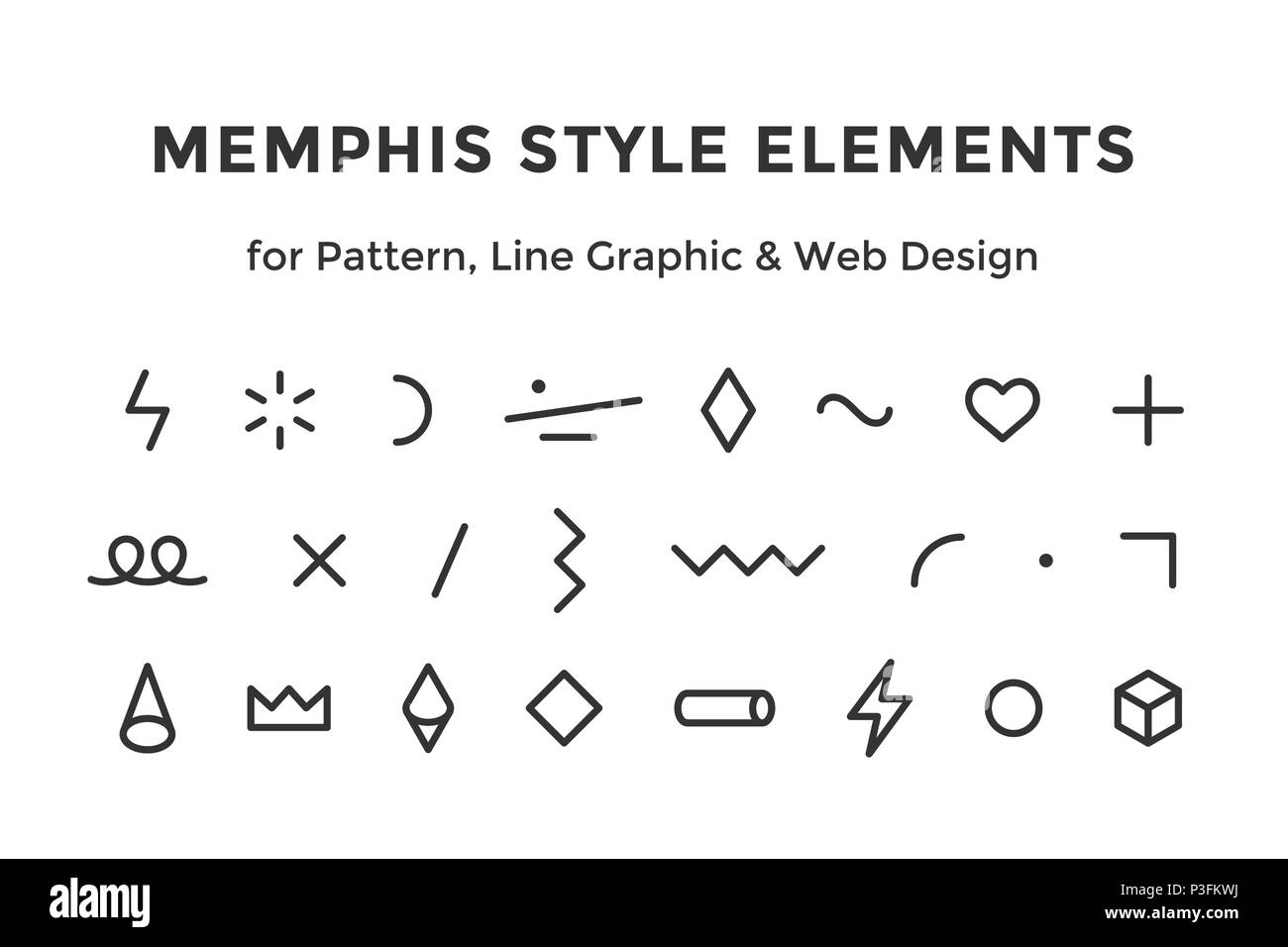 Memphis style Elemente Stock Vektor