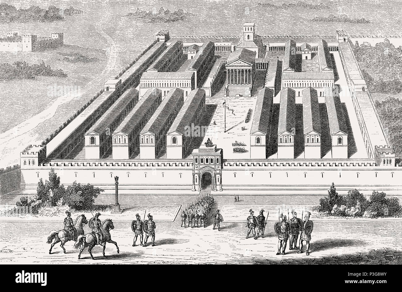 Castra Praetoria, die Alte Kaserne der Prätorianergarde des kaiserlichen Rom Stockfoto