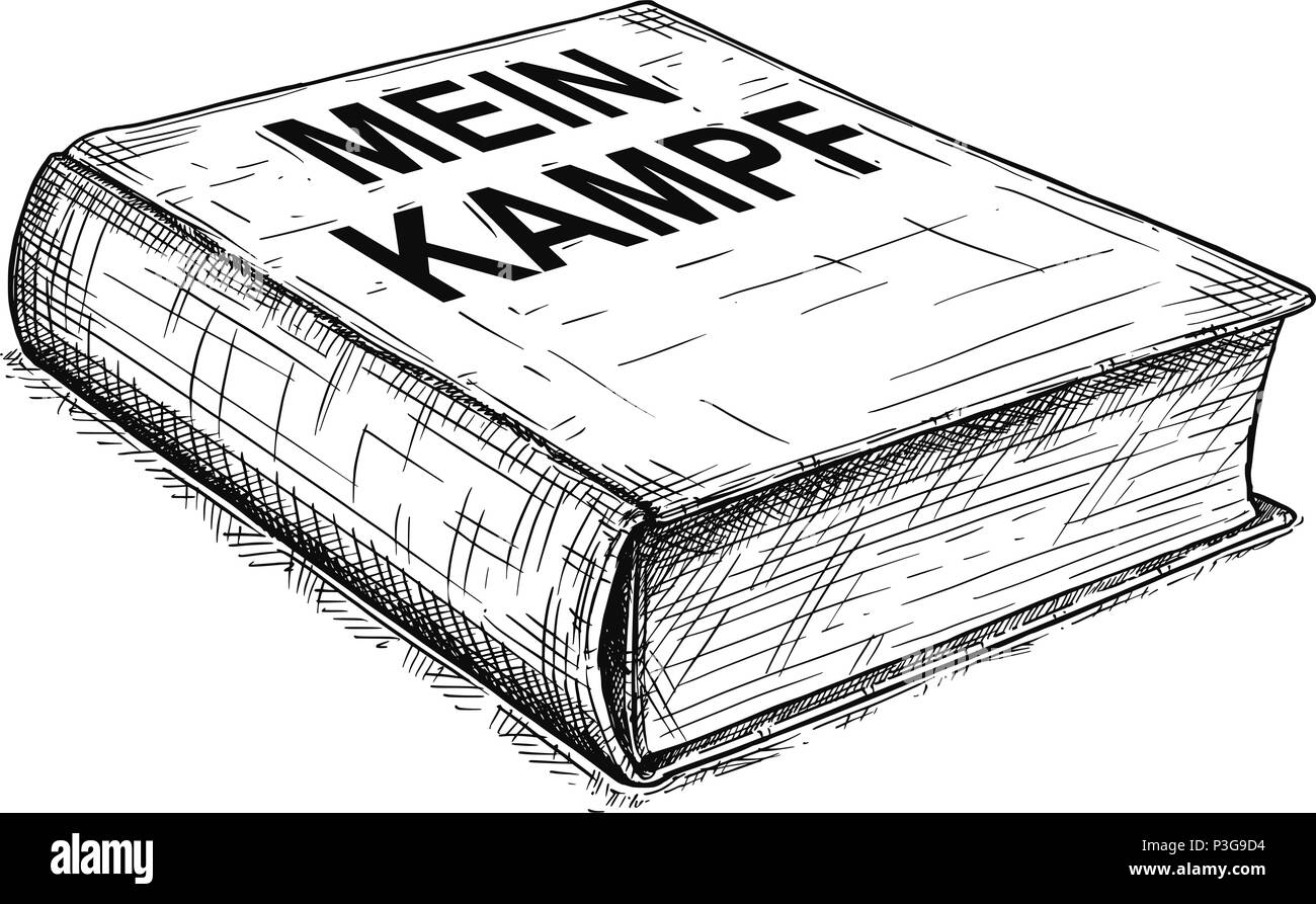 Vektor Künstlerische Zeichnung Abbildung: Buch von Adolf Hitler - Mein Kampf Stock Vektor