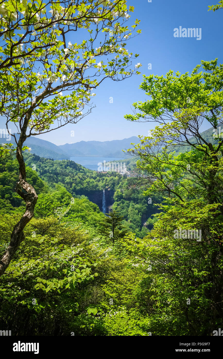 Kegon Falls und Chuzenji See Landschaft, Nikko, Japan Stockfoto