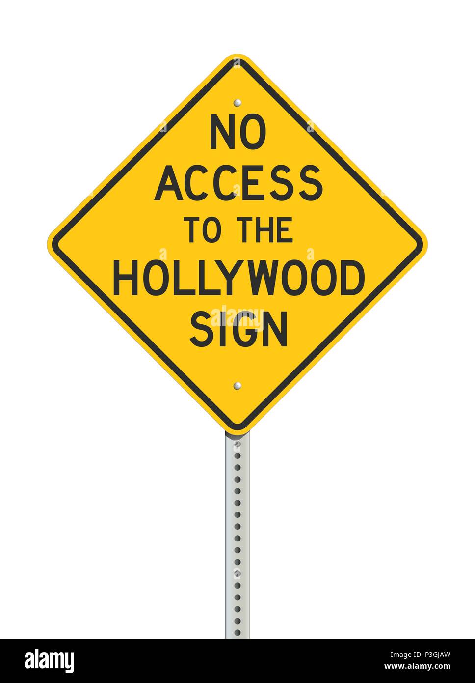 Vector Abbildung: gelbe Raute Schild ohne Zugriff auf das Zeichen von Hollywood Stock Vektor