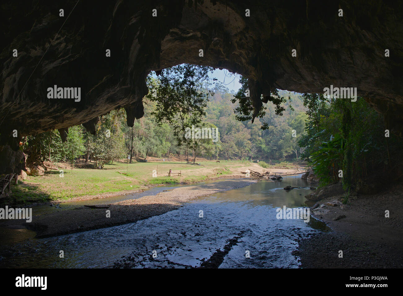 Eingang Lod Höhlen Mae Hong Son Provinz Northern Thailand Stockfoto