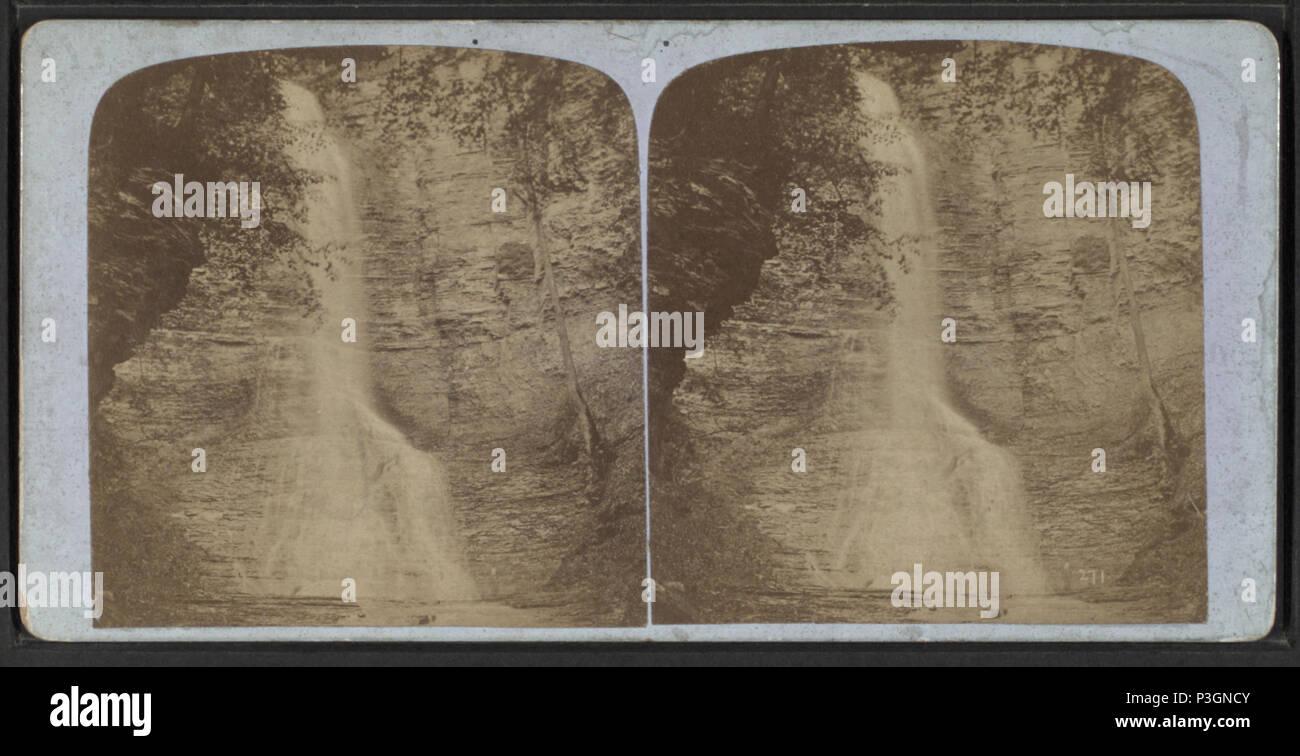 . Obere Fall am Lecken Bach. Alternative Titel: Imperial stereographs des Cayuga Lake Landschaft. Abdeckung: [1860?-1885?]. Digitale Element veröffentlicht 6-14 2006; 2-11-2009 aktualisiert. 340 oberen Fall am Lecken Bach, durch Tore, G. F. (George F.) Stockfoto