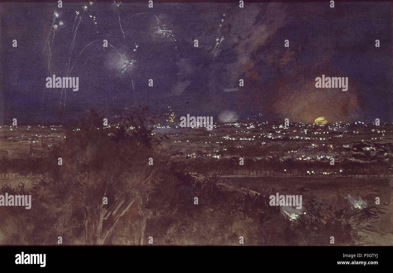 LINEAS BOMBARDEO ALEMANAS NOCHE 16-17 AGOST 1917. Ort: Musée de l'Armee, Frankreich. Stockfoto