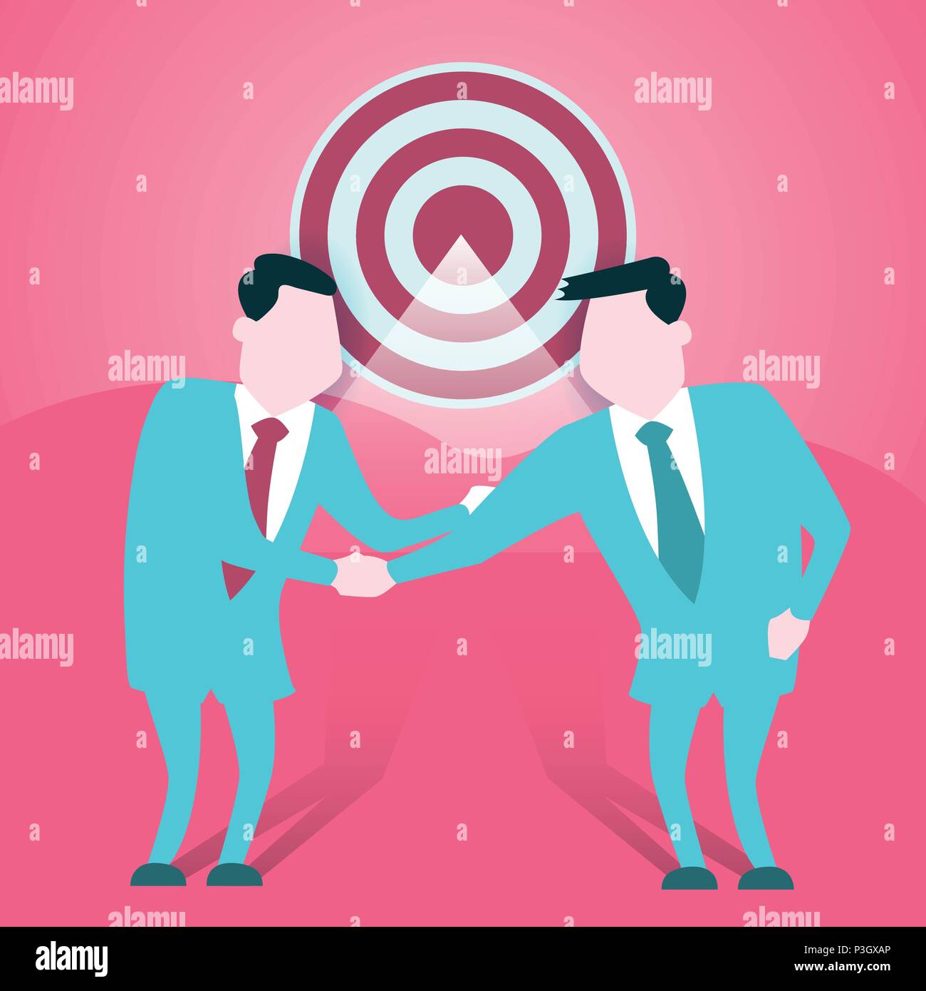 Business Mann zitternden Hand, für die Einheit Business Konzept - Flachbild Vector Illustration Stock Vektor