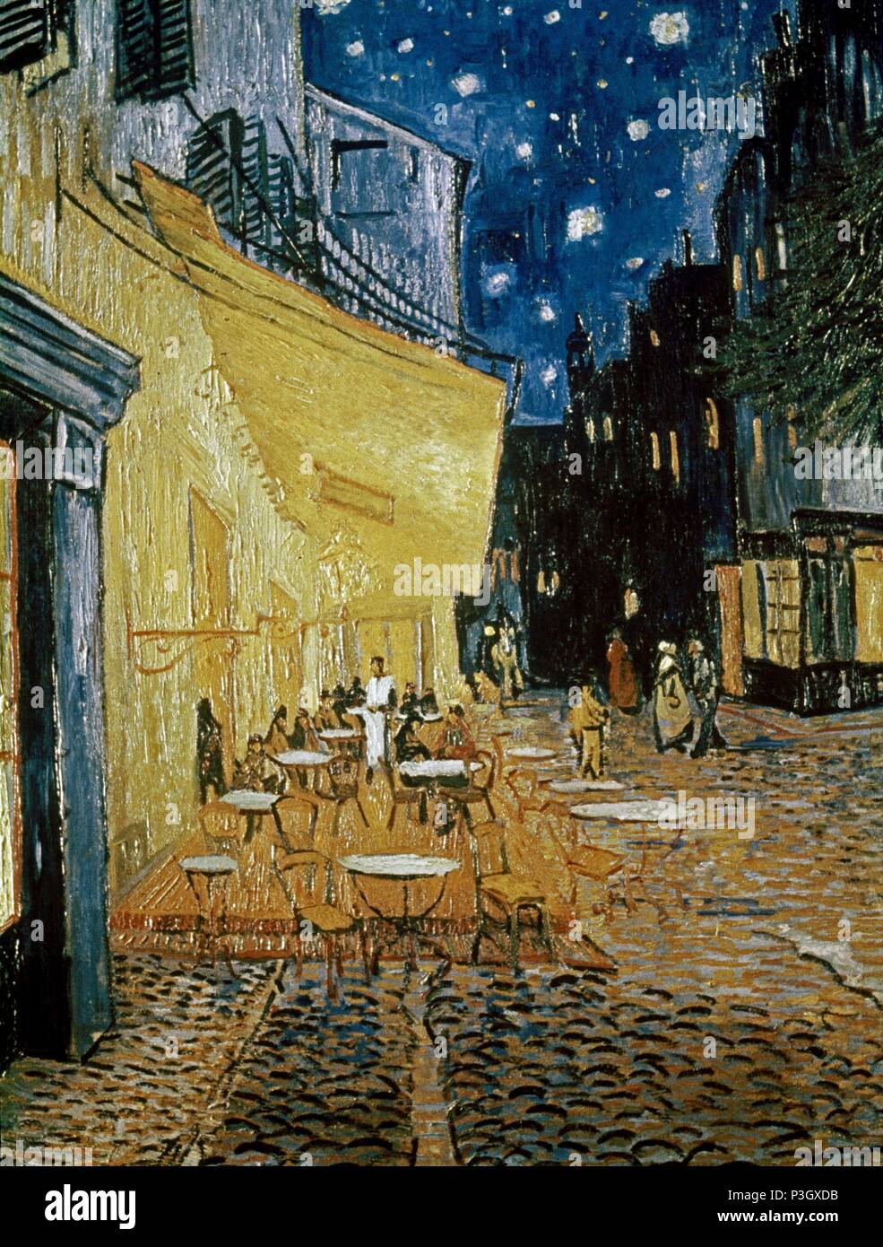 Niederländische Schule. Cafe Terrasse bei Nacht. 1888. Öl auf Leinwand (81 x 65 cm). Kröller-Müller Museum, Otterlo. Autor: Vincent van Gogh (1853-1890). Lage: MUSEO KROLLER-MULLER, OTTERLO, HOLANDA. Stockfoto