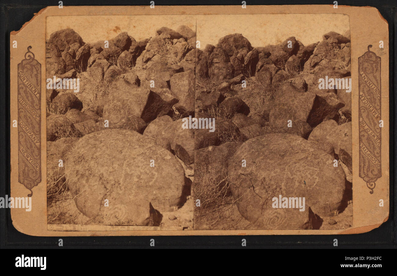 . Anzeigen von bemalten Felsen in der Wüste. Alternative Titel: Beschreibende Blick auf dem amerikanischen Kontinent. Erstellt: Ca. 1870. Abdeckung: 1875?-1885?. Digitale Element veröffentlicht 6-30 2005; 2-12-2009 aktualisiert. 362 Anzeigen von bemalten Felsen in der Wüste, nach Kontinent Stereoscopic Company Stockfoto