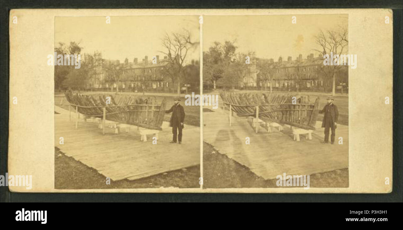 . Blick auf die Rippen des Schiffes Sperber Falke, 1626 gestrandet und begraben und in der Nähe von Orleans 1863 ausgegraben. Abdeckung: 1863?-1885?. Quelle Impressum: 1863?-1885?. Digitale Element veröffentlicht 8-31 2005; 2-12-2009 aktualisiert. 366 Blick auf die Rippen des Schiffes Sperber Falke, 1626 gestrandet und begraben und in der Nähe von Orleans 1863 ausgegraben, von Robert N. Dennis Sammlung von stereoskopische Ansichten Stockfoto