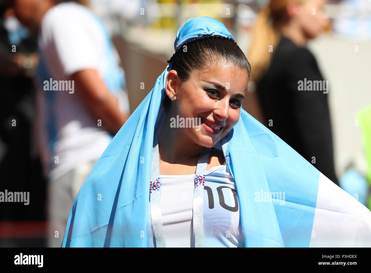 Moskau, Russland. 16 Juni, 2018. Argentinien Fans (ARG) Fußball / Fussball: FIFA WM Russland 2018 Gruppe D Match zwischen Argentinien - Island bei Spartak Stadium in Moskau, Russland. Credit: yohei Osada/LBA SPORT/Alamy leben Nachrichten Stockfoto