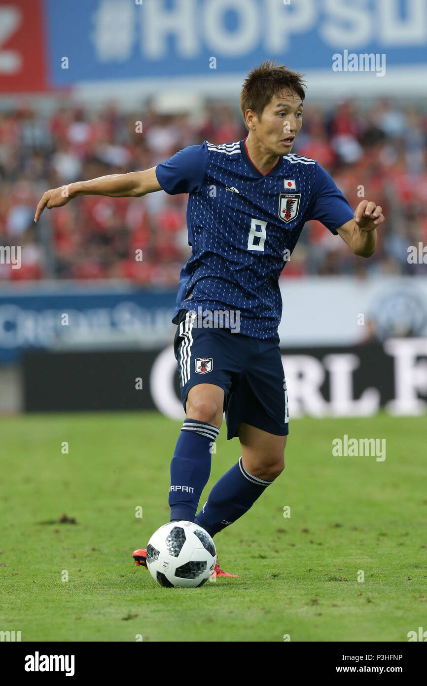 Genki Haraguchi (JPN), internationalen Freundschaftsspiel zwischen der Schweiz 2-0 Japan im Stadio di Cornaredo in Lugano, Schweiz, 8. Juni 2018. (Foto von Lba) Stockfoto