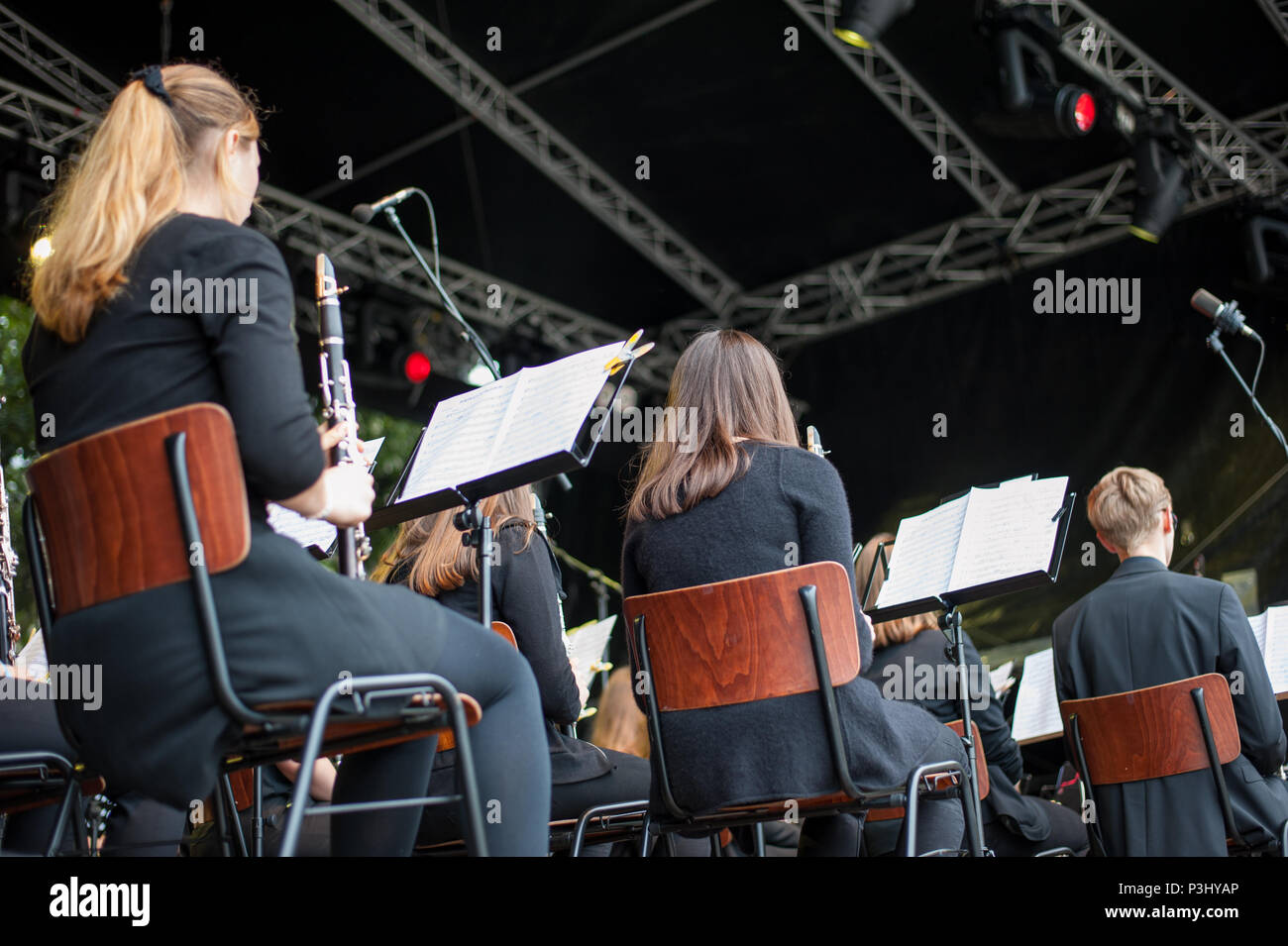 Klassische Musik Orchester Auftritte in der traditionellen Musik Festival (Fete de la Musique), Luxemburg Stockfoto