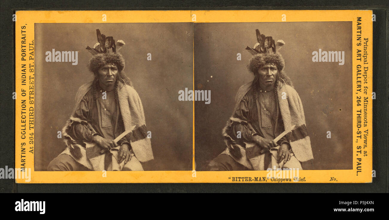 37 Bitter-Man, Chippewa Chief, von Martin's Art Gallery Stockfoto