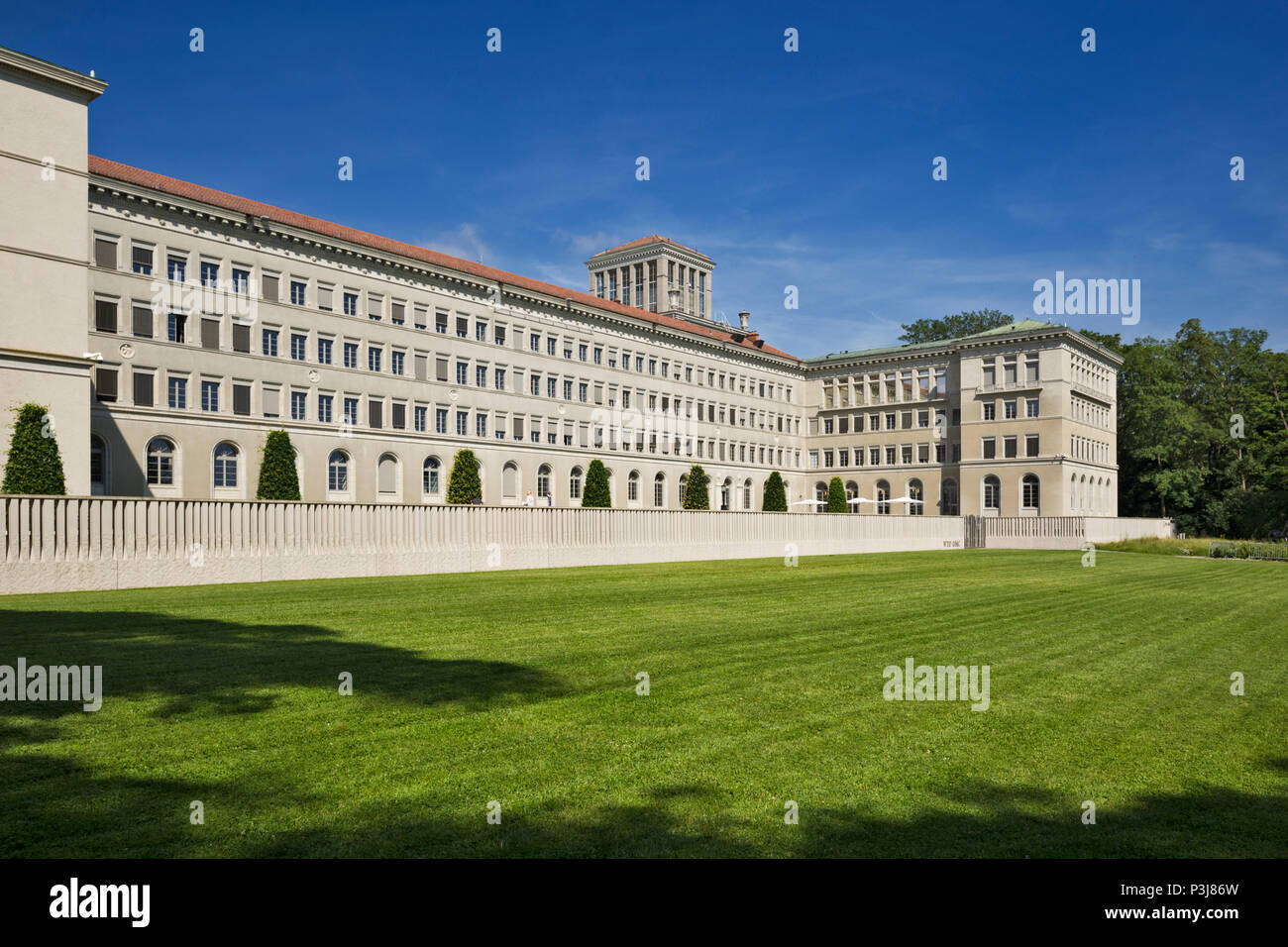 Genf, Schweiz - 10. Juni 2018: Centre William Rappard, Haus des World Trade OrganizationWorld der Welthandelsorganisation (WTO) Stockfoto