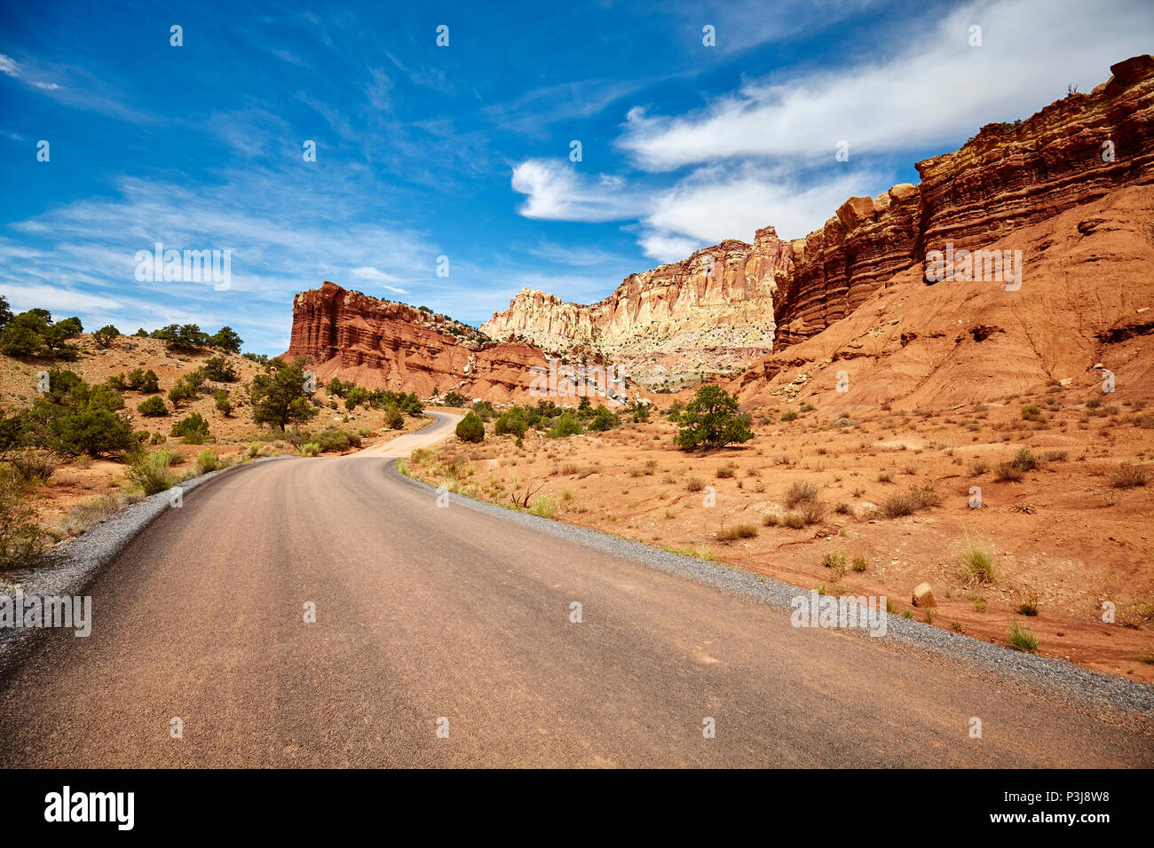 Bild von einer malerischen Straße, Travel Concept, USA. Stockfoto