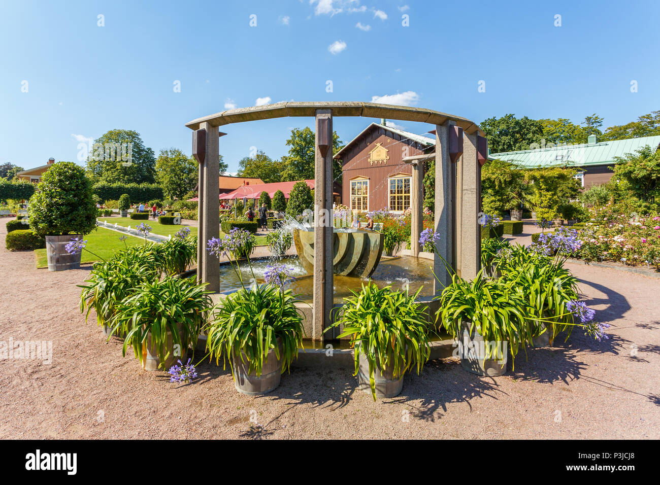Brunnen in einem öffentlichen Garten im Garten Gesellschaft von Göteborg Stockfoto