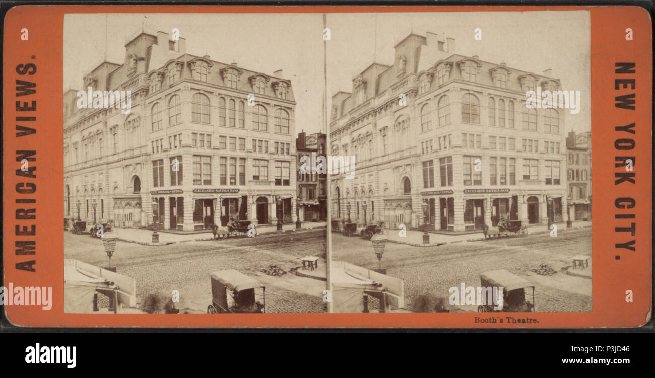. Booth's Theater. Alternative Titel: Amerikanische Ansichten, New York City. Abdeckung: 1870?-1895?. Digitale Element veröffentlicht 4-12 2006; Aktualisiert im 6-25 2010. 40 Booth's Theater, von Robert N. Dennis Sammlung von stereoskopische Ansichten 4. Stockfoto