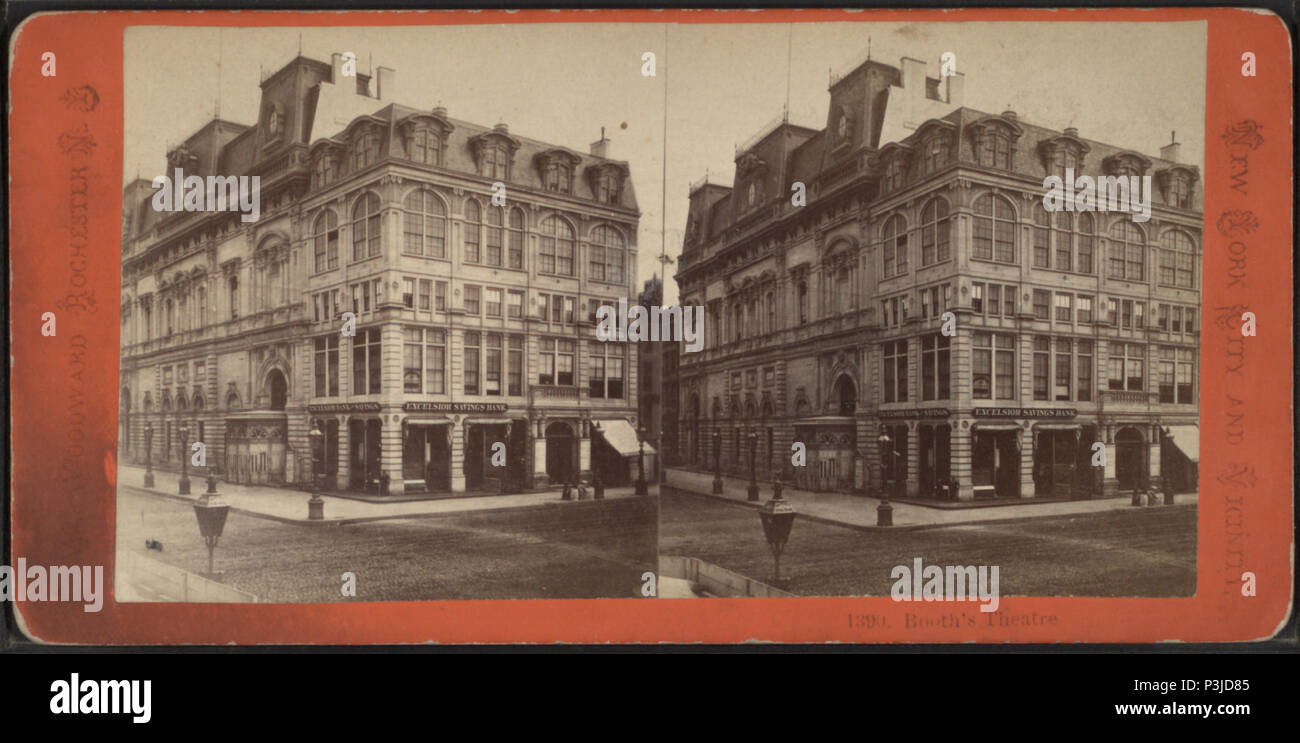 . Booth's Theater. Alternative Titel: New York City und Umgebung. Abdeckung: 1870?-1895?. Digitale Element veröffentlicht 4-12 2006; Aktualisiert im 6-25 2010. 40 Booth's Theater, von Robert N. Dennis Sammlung von stereoskopische Ansichten 8. Stockfoto