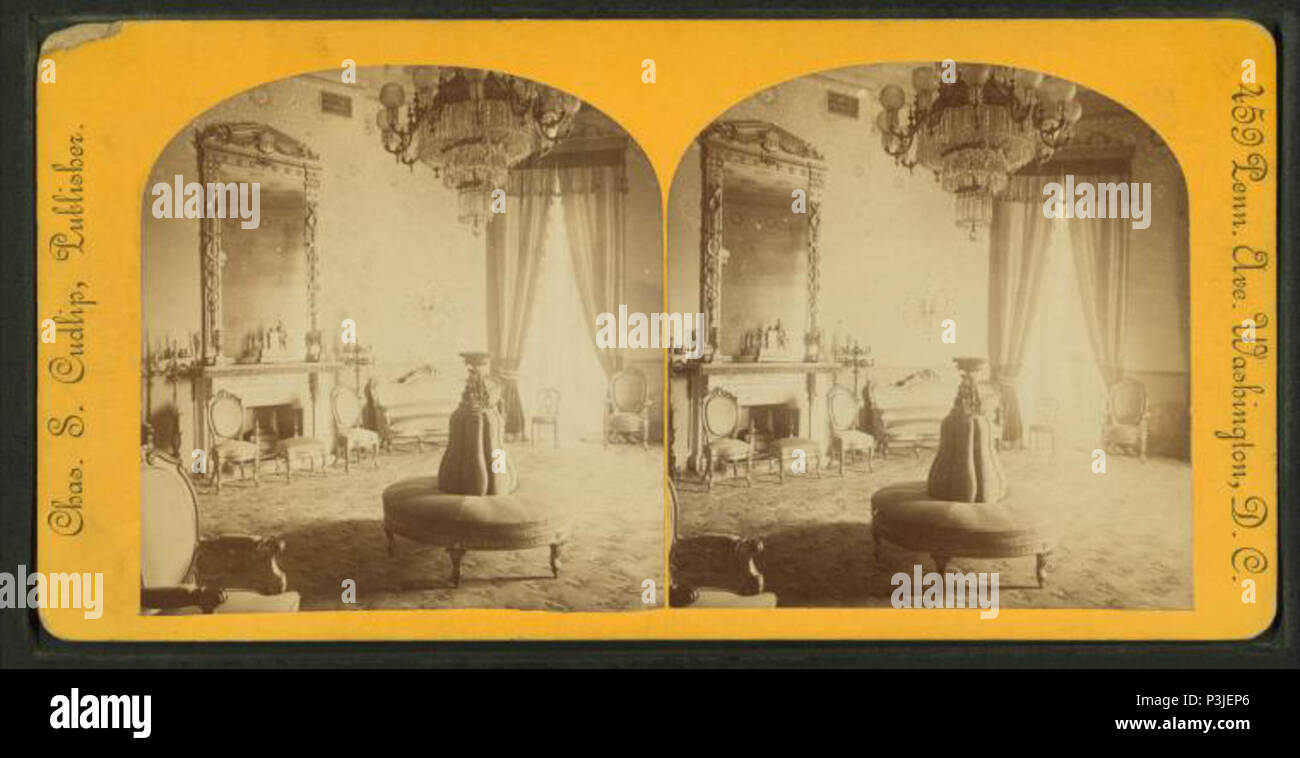 . Blaues Zimmer, White House. Abdeckung: 1859?-1910?. Quelle Impressum: 1859?-1910?. Digitale Element veröffentlicht 1-25 2006; 2-13-2009 aktualisiert. 38 Blue Room, Weißes Haus, von Robert N. Dennis Sammlung von stereoskopische Ansichten 2. Stockfoto