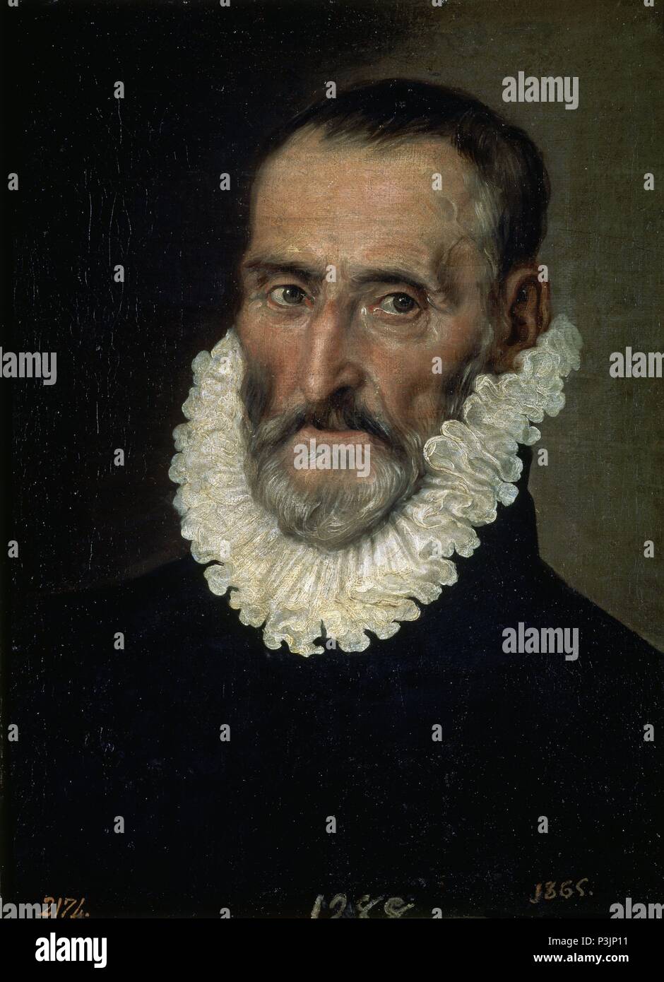 ANCIANO - SIGLO XVII - 47 x 34 cm - NP 1158 - MANIERISMO ESPAÑOL. Autor: Luis Tristan de Escamilla (C. 1587-1624). Lage: Museo del Prado - PINTURA, MADRID, SPANIEN. Stockfoto