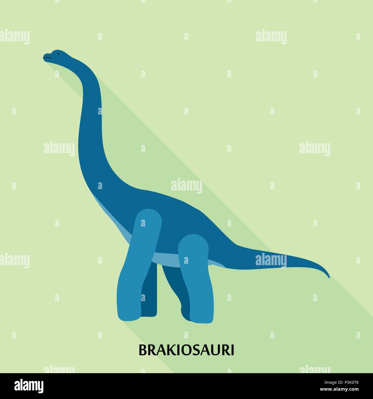 Brakiosauri Symbol, flacher Stil Stock Vektor