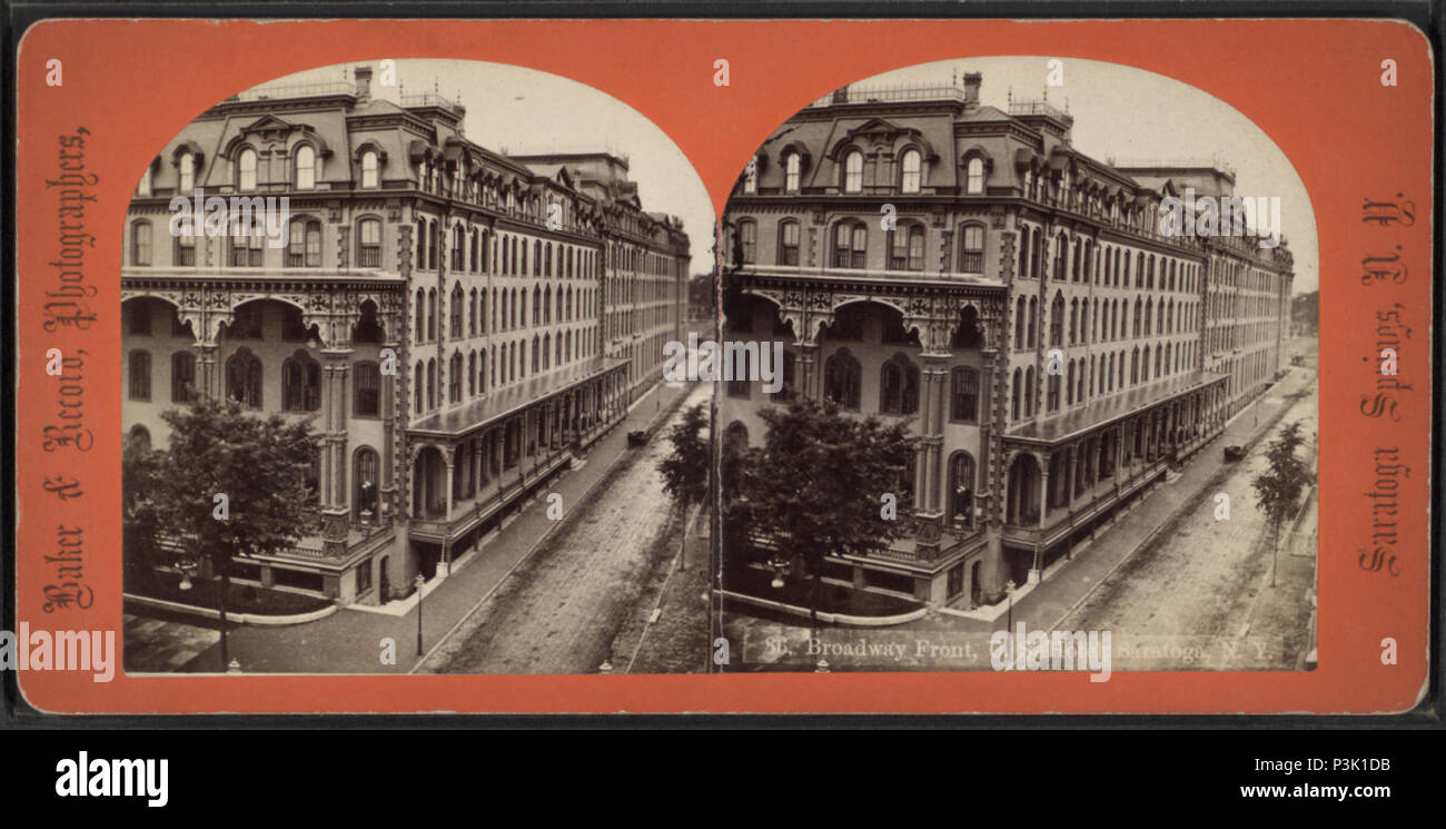 . Broadway vorne, USA Hotel in Saratoga, NY Abdeckung: [1869?-1880?]. Quelle Impressum: Saratoga Springs, NY: Baker & Aufzeichnen, [1869?-1880?]. Digitale Element veröffentlicht 12-1-2005; 2-11-2009 aktualisiert. 46 Broadway vorne, USA Hotel, Saratoga, N.Y, von Robert N. Dennis Sammlung von stereoskopische Ansichten Stockfoto