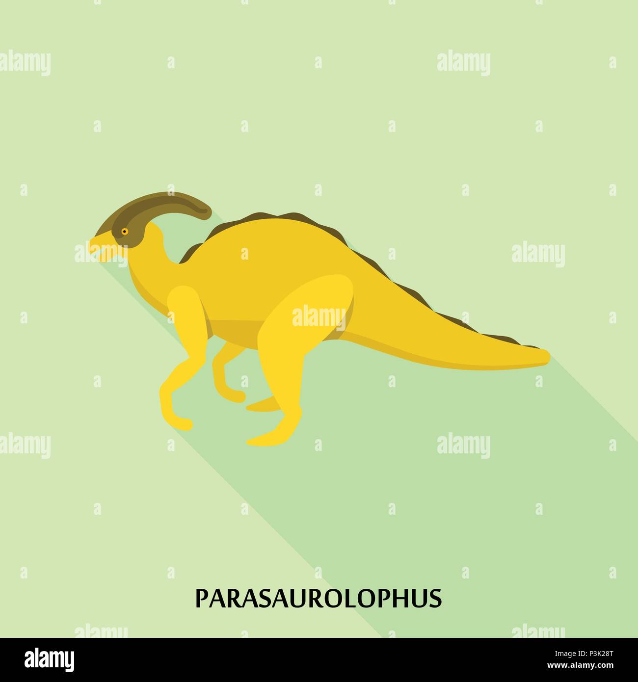 Parasaurolophus dino Symbol, flacher Stil Stock Vektor