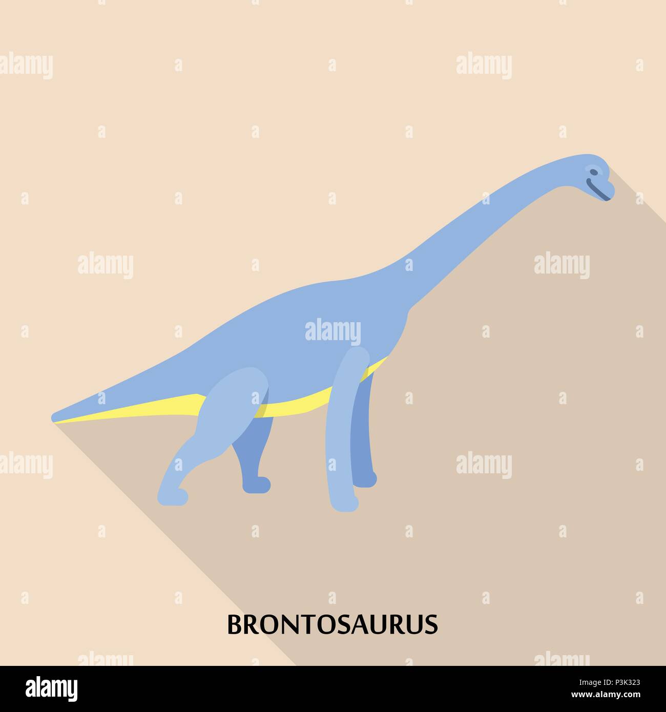 Brontosaurus Symbol, flacher Stil Stock Vektor