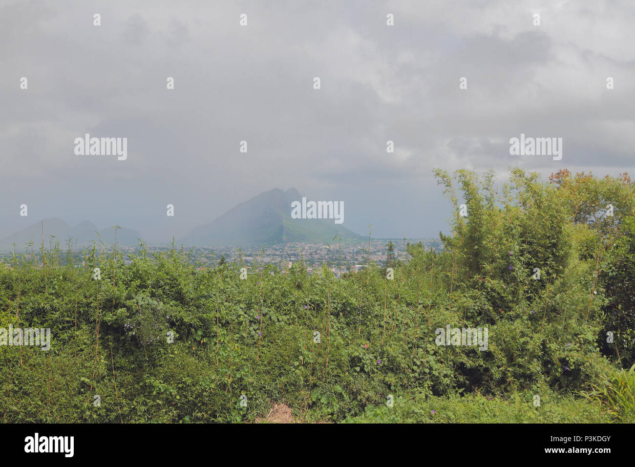 Die Umgebungen von Trou aux Cerfs Vulkan. Curepipe Mauritius Stockfoto