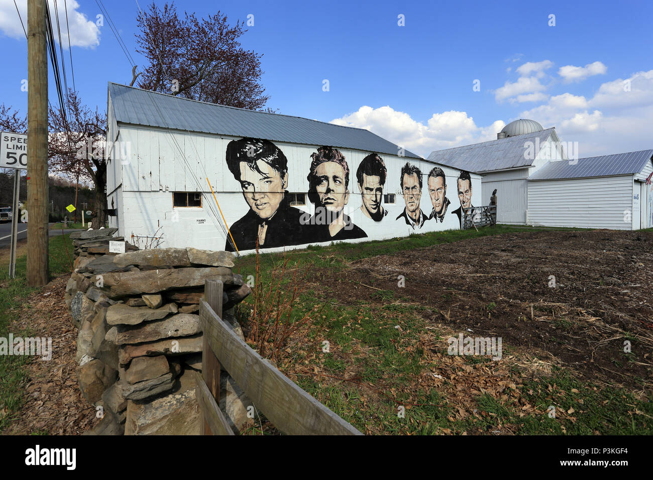 Bauernhof Wandbild Warwick New York Stockfoto