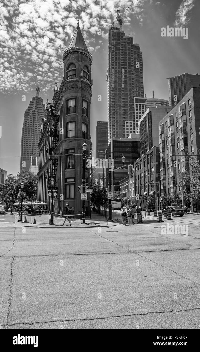 TORONTO, ONTARIO - Juli 06, 2017: gooderham oder Flatiron Building Stockfoto