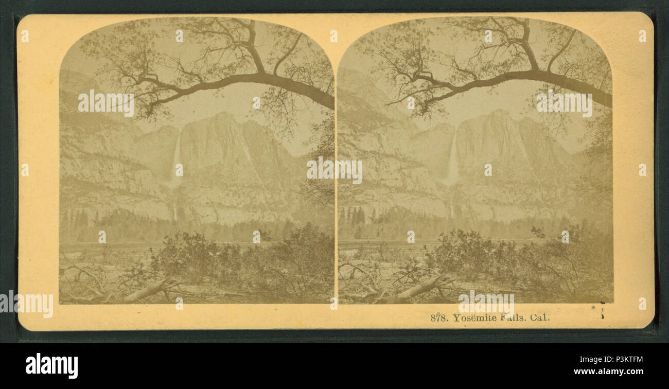 . Yosemite Falls, Cal. Alternative Titel: Stereoskopische Kostbarkeiten, 878. Erstellt: 1880?-1897?. Abdeckung: 1880?-1897?. Quelle Impressum: Littleton, N.H.: 1880?-1897?. Digitale Element veröffentlicht 8-31 2005; 2-12-2009 aktualisiert. 388 Yosemite Falls, Cal, von Littleton, Co. Stockfoto