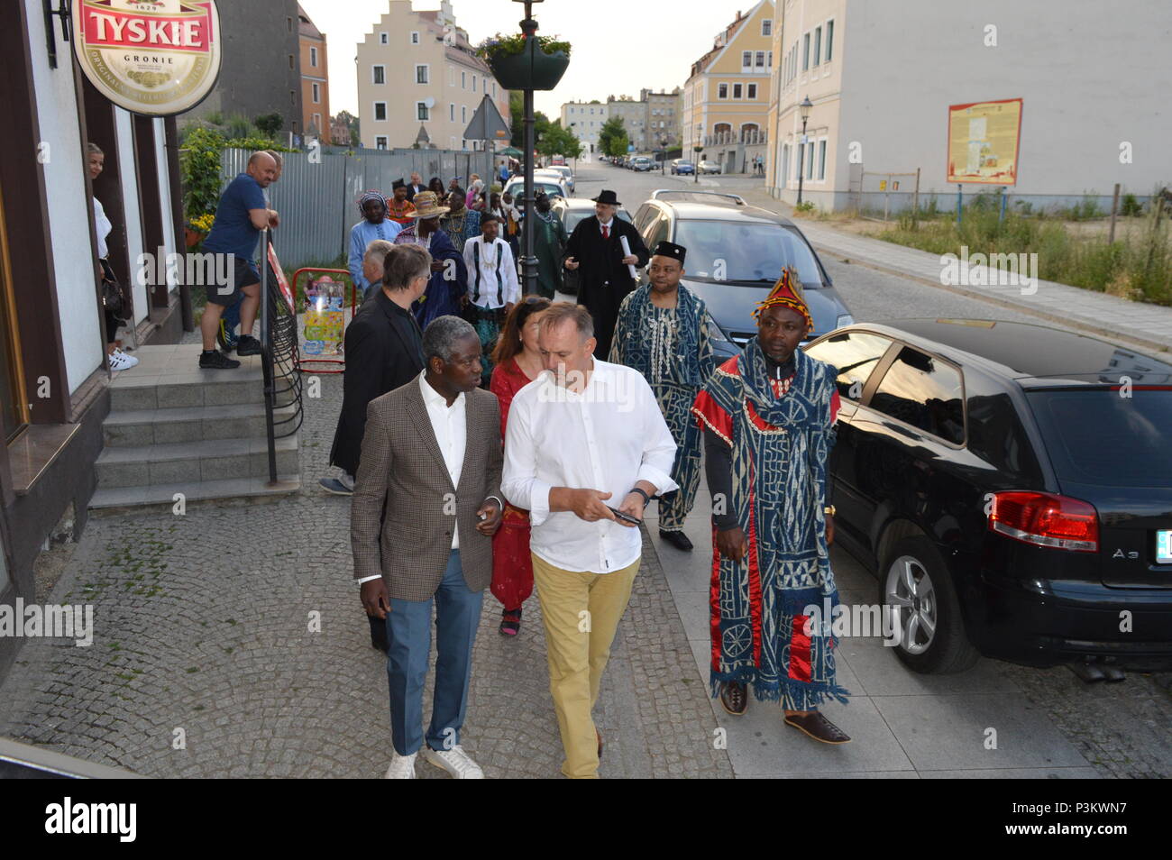 Könige von Kamerun besuchen Görlitz und Zgorzelec Stockfoto