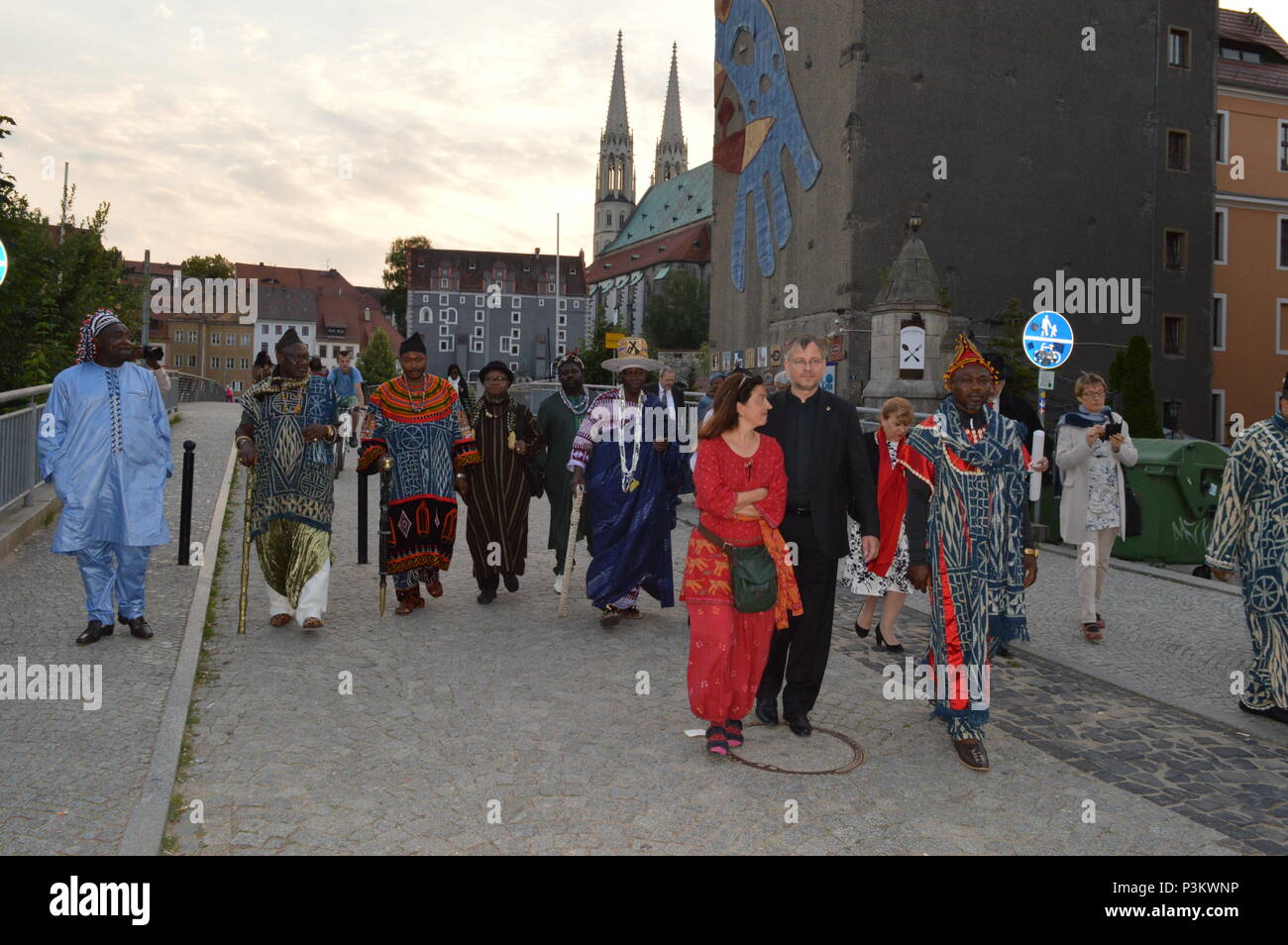 Könige von Kamerun besuchen Görlitz und Zgorzelec Stockfoto