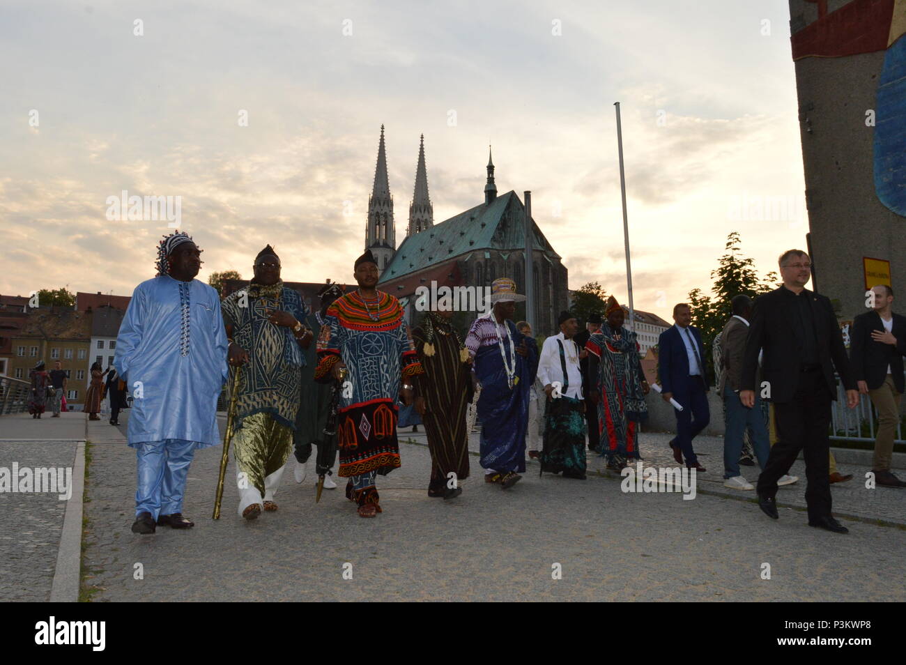 Könige von Kamerun besuchen Görlitz und Zgorzelec Stockfoto