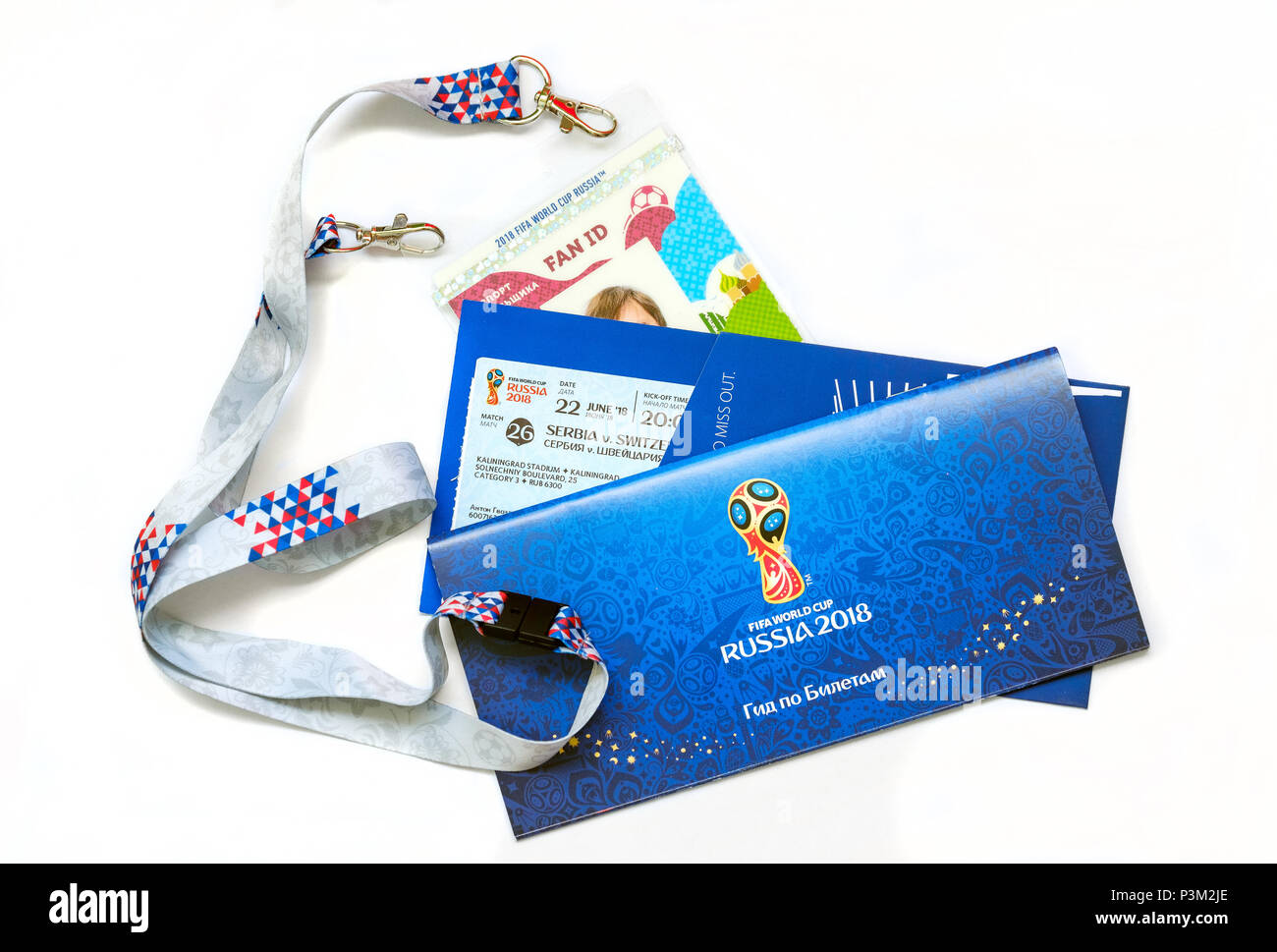 Ventilator-ID, das Ticket für die WM-Fußball-Match Stockfoto