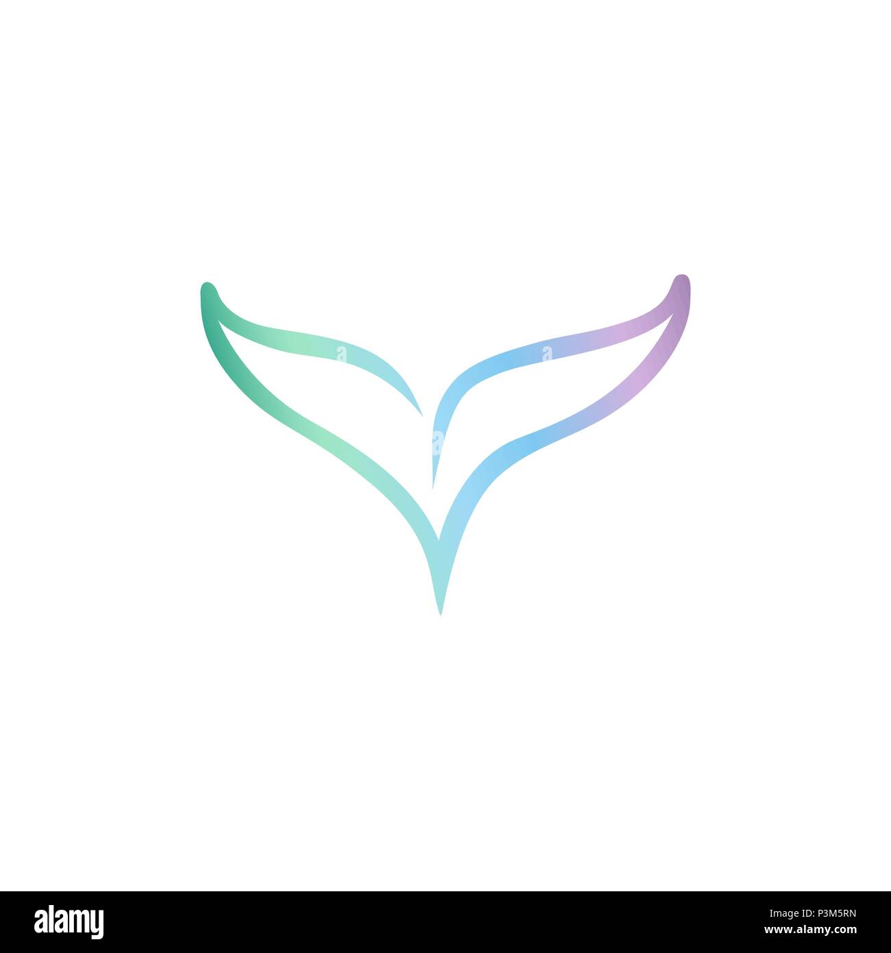 Vektor Whale Tail silhouette Logo. Blauwal gradient Logo Stock Vektor