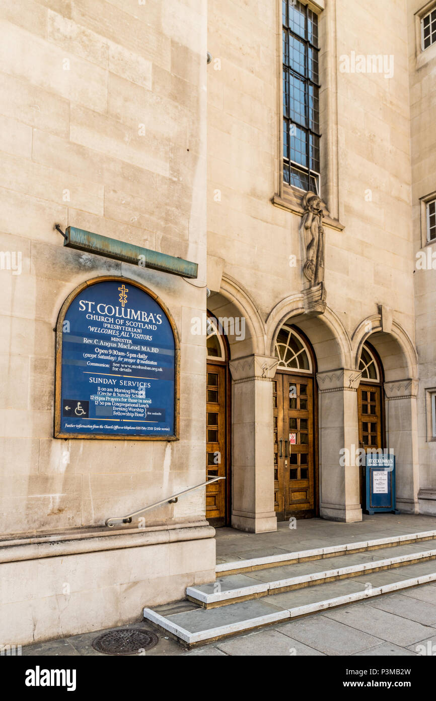 St columbas schottische Kirche london Stockfoto