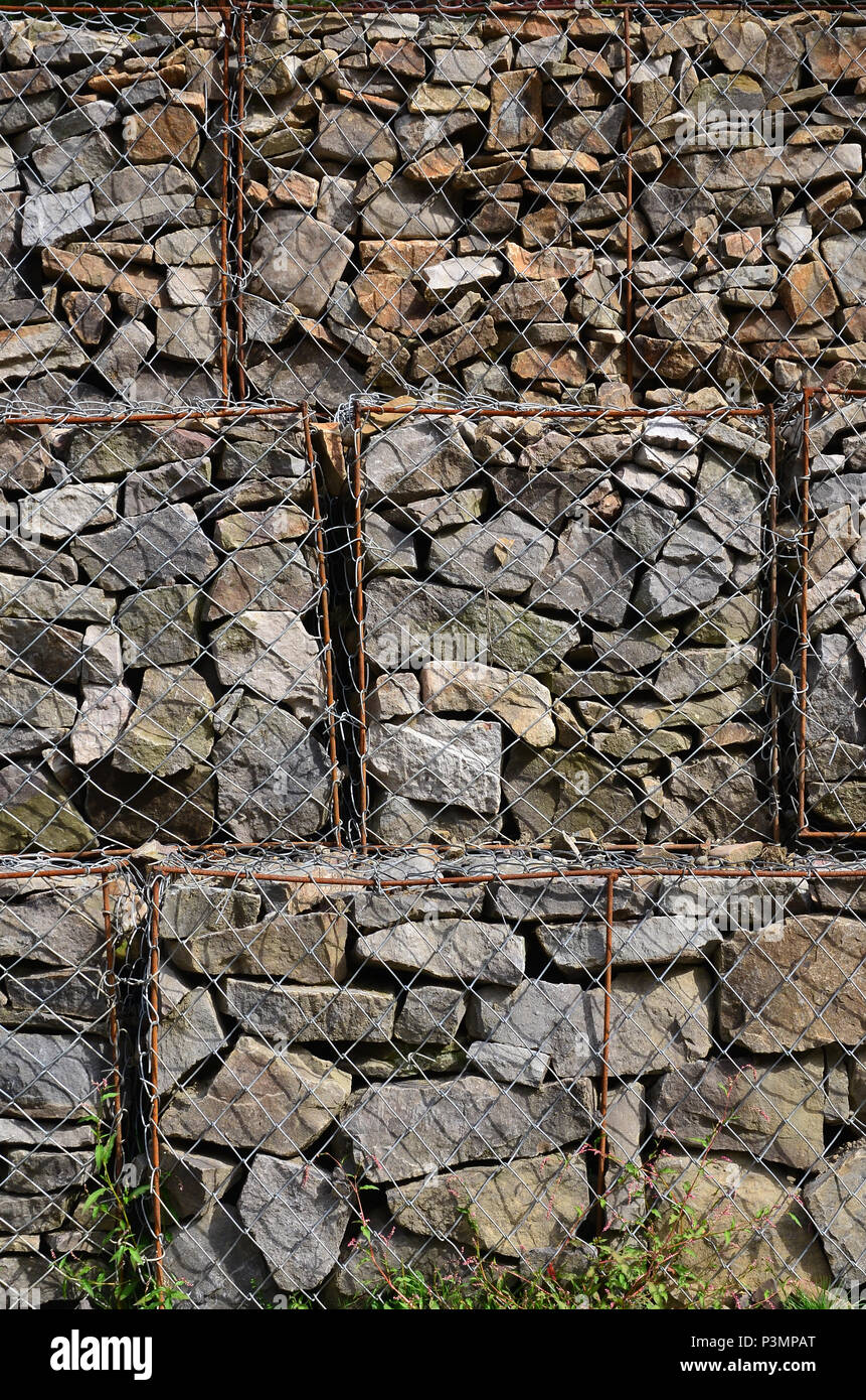 Foto Von Mehreren Gabionen Das Gitter Zellen Der Kubischen Form