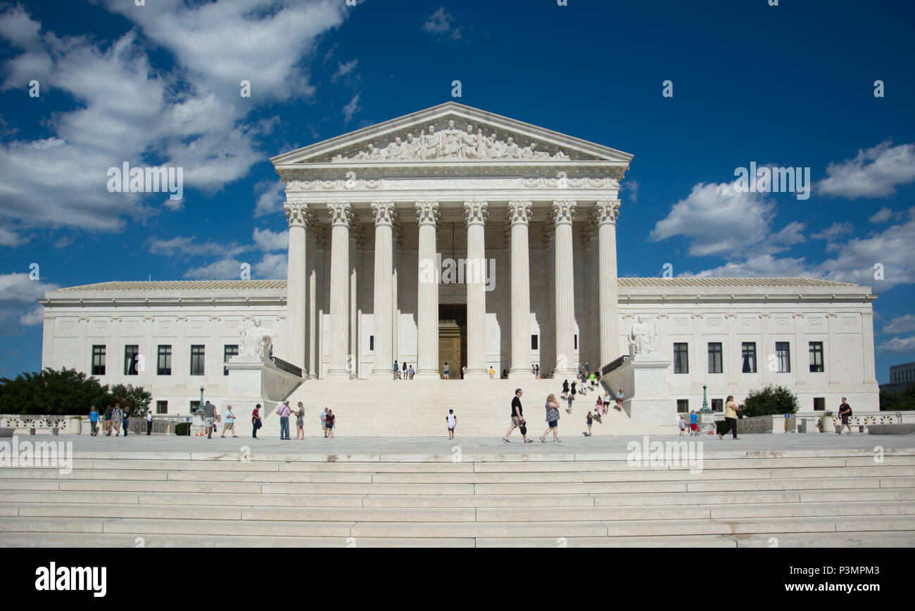 Der Oberste Gerichtshof Gebäude ist der Sitz des Obersten Gerichts der Justiz der Vereinigten Staaten von Amerika. Im Jahr 1935 abgeschlossen, ist es in der 19. Stockfoto