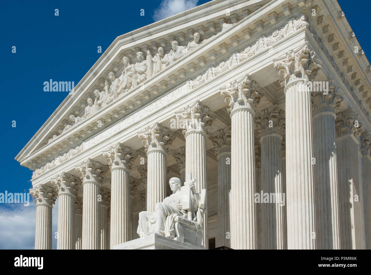 Der Oberste Gerichtshof Gebäude ist der Sitz des Obersten Gerichts der Justiz der Vereinigten Staaten von Amerika. Im Jahr 1935 abgeschlossen, ist es in der 19. Stockfoto